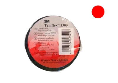 7100080350 Temflex 1300, красная, универсальная изоляционная лента, 15мм х 10м х 0,13мм 