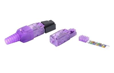 427433 Hyperline PLUD-8P8C-S-C6-VL Разъем RJ-45 (8P8C) под витую пару, полевая заделка, категория 6, неэкранированный, для одножильного кабеля, зажимн