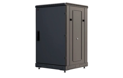 Шкаф телекоммуникационный напольный 19",18U(600x600), ШТ-НП-М-18U-600-600-М-Ч, передняя дверь металл, черный ССД