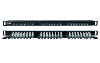 244076 Hyperline PPHD-19-24-8P8C-C5E-110D Патч-панель высокой плотности 19", 0.5U, 24 порта RJ-45, категория 5E, Dual IDC