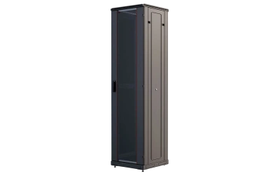 Шкаф телекоммуникационный напольный 19", 47U (600x800), ШТ-НП-М-47U-600-800-C-Ч, передняя дверь стекло, черный ССД