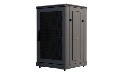 Шкаф телекоммуникационный напольный 19",18U(600x800), ШТ-НП-М-18U-600-800-П-Ч, передняя дверь перфорация, черный ССД