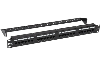 PP24-1UC5EU-D05-1 ITK 1U патч-панель кат.5Е UTP, 24 порта (Dual) с каб.орг.