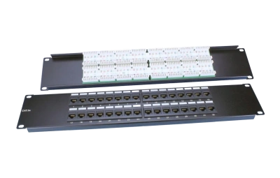 Патч-панель 19", 2U, 32 порта RJ-45, категория 5e, Dual IDC, ROHS, цвет черный