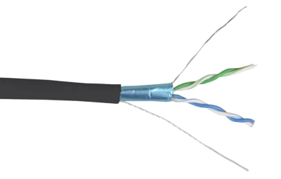 LC3-C5E02-339 ITK Кабель связи витая пара F/UTP, кат.5E 2х2х24AWG solid, LDPE, 500м, черный
