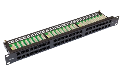 10-0406 SUPRLAN Патч-панель высокой плотности 19'. 48 портов RJ-45. UTP. Cat.5e. 1U