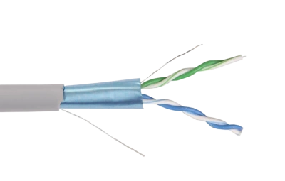 LC1-C5E02-311 ITK Кабель связи витая пара F/UTP, кат.5E 2х2х24AWG solid, PVC, 500м, серый