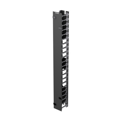 Вертикальный кабельный органайзер 48U NTSS, с пластиковыми пальцами и крышкой Zero-U, 90x112 мм для шкафов серии PC PCM DS, черный RAL 9005