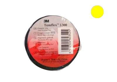 7100081320 Temflex 1300, желтая, универсальная изоляционная лента, 15мм х 10м х 0,13мм