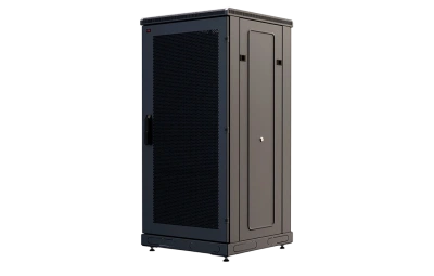 Шкаф телекоммуникационный напольный 19", 24U(800x800), ШТ-НП-М-24U-800-800-П-Ч, передняя дверь перфорация, черный ССД