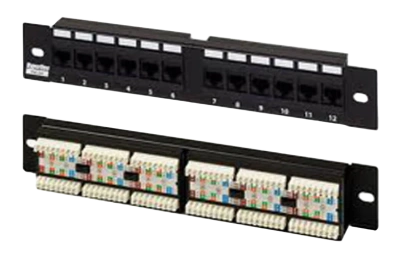 433641 Hyperline PP2-19-12-8P8C-C6-110D Патч-панель 19", 1U, 12 портов RJ-45, категория 6, Dual IDC