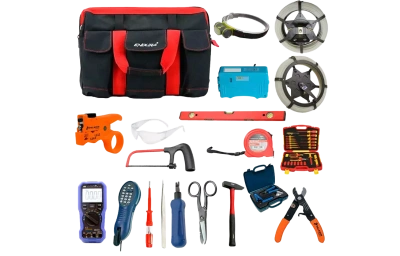 SK-55 - набор инструментов для обслуживания медных и оптических линий связи и электрики