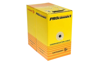 01-0027 Кабель витая пара PROconnect UTP 2PR 24AWG, CAT5e, бухта 305 м, серый