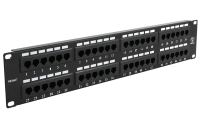 04-0022 REXANT Патч-панель 19", 2U, 48 портов RJ-45, категория 5e