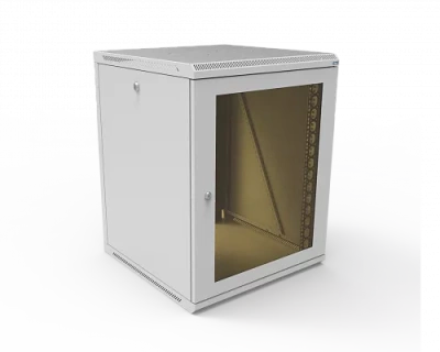 изображениеКТ-ШТНР-З-15U-600х600-СС | Шкаф телекоммуникационный настенный разборный, боковые стенки на замках, 19" 15U 600x600 дверь стекло серый