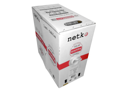 картинка кабель u/utp4 cat.5e, 4 пары 24 awg bc, 305м, многожильный, fluke test, netko expert