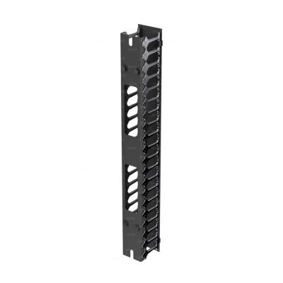 Вертикальный кабельный органайзер 48U NTSS, с пластиковыми пальцами и крышкой Zero-U, 90x112 мм для шкафов серии PC PCM DS, черный RAL 9005