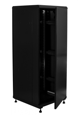 изображениеB306060BWTWOF | Шкаф телекоммуникационный напольный 30U 19" серверный 600х600 черный, дверь стекло