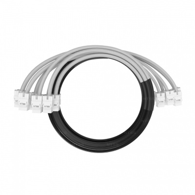 Кабельная сборка NTSS PREMIUM 6pc, UTP CAT6A, оконцована разъемами KEYSTONE RJ45 UTP CAT6A, заделка в чулке, вывод 0.6м, длина 2м, LSZH, серый