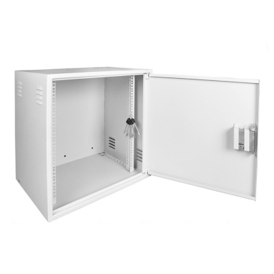 изображениеШкаф настенный антивандальный распашной NTSS WAR 10U 600×500мм, 2 профиля 19, сварной, серый RAL 7035