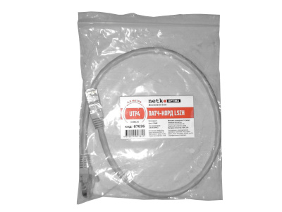 Патч-корд UTP4 rj45-rj45 cat.6, 0.5м, BC, LSZH, серый, литой коннектор NETKO Optima изображение