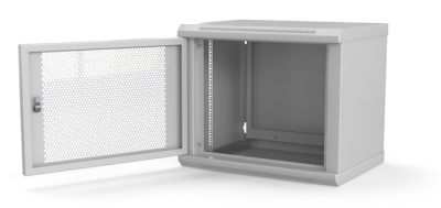 изображениеHyperline TWL-0630-SD-RAL7035 Шкаф настенный 19-дюймовый (19"), 6U, 367x600х300мм, перфорированная стальная дверь, несъемные стенки, 1 пара профилей, цвет серый (RAL 7035) (собранный)