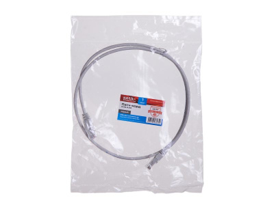 Патч-корд UTP4 cat.6, 1.0м, литой коннектор, серый, Netko CKC