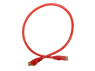 Патч-корд UTP4 cat.6a, 0.5м, литой коннектор, красный, Netko CKC