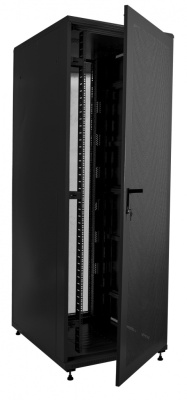 изображениеD2560100BWTWOF | Шкаф телекоммуникационный напольный 25U 19" серверный 600х1000 черный, дверь перфорация