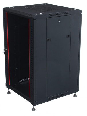 изображениеB256080BWTWOF | Шкаф телекоммуникационный напольный 25U 19" серверный 600х800 черный, дверь стекло