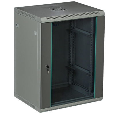 изображениеC156050GWTWOF | Шкаф телекоммуникационный 19 дюймов 15U 600x500мм настенный серый