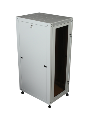 изображениеB256060GWTWOF-RU | Шкаф телекоммуникационный напольный 25U 19" серверный 600х600 серый, дверь стекло