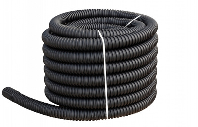 Труба ССД-Пайп УльтраФ OD=110 мм, 1100N, SN22, с протяжкой (бухта 52м) полимерная жёсткая гофрированная спиральная ультрафиолетостойкая, не распространяющая горение