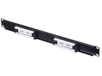 изображениеПатч-панель UTP, 19", 12 портов RJ45, cat.5е, 1U, 110 Type, черная "L"