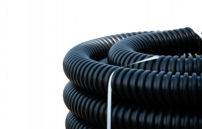 Труба ССД-Пайп УльтраФ OD=110 мм, 1100N, SN22, с протяжкой (бухта 52м) полимерная жёсткая гофрированная спиральная ультрафиолетостойкая, не распространяющая горение