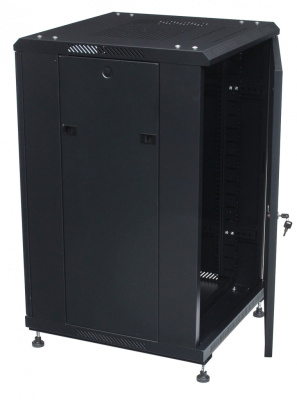 изображениеB256080BWTWOF | Шкаф телекоммуникационный напольный 25U 19" серверный 600х800 черный, дверь стекло