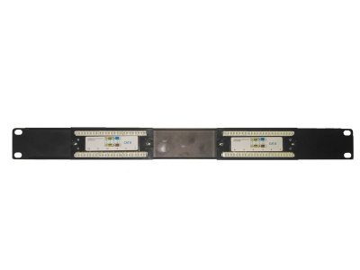 изображениеПатч-панель UTP, 19", 12 портов RJ45, cat.6, 1U, 110 Type, черная "L"