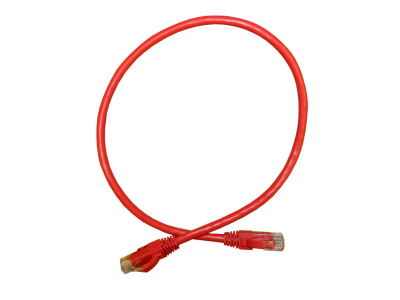 Патч-корд UTP4 cat.6a, 5.0м, литой коннектор, красный, Netko CKC