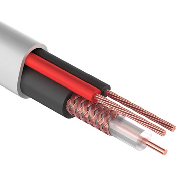 Кабель для видеонаблюдения КВК-В-2 + 2х0,75мм², (Cu) 200м., белый SyncWire изображение