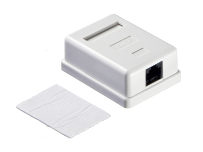 Розетка компьютерная UTP 1хRJ-45, 8P8C, кат.5е, настенная, белая