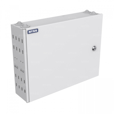 Кросс NTSS оптический настенный частично укомплектованный 48 портов SC (планка SC 24 порта - 2шт, сплайс-кассета-2шт) серый RAL 7035