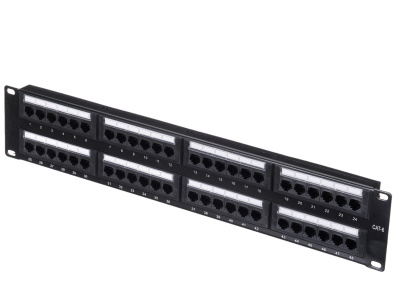 изображениеПатч-панель UTP, 19", 48 портов RJ45, cat.6, 2U, Krone Type, "L"