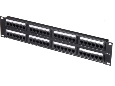 изображениеПатч-панель UTP, 19", 48 портов RJ45, cat.5е, 2U, Dual Type, "L"