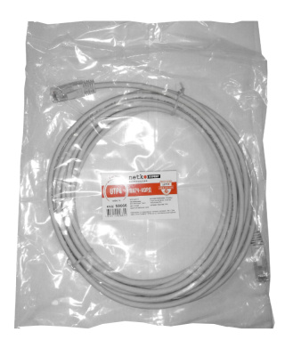 Патч-корд UTP4 cat.6, 5.0м, литой коннектор, серый, LSZH, NETKO Expert CKC