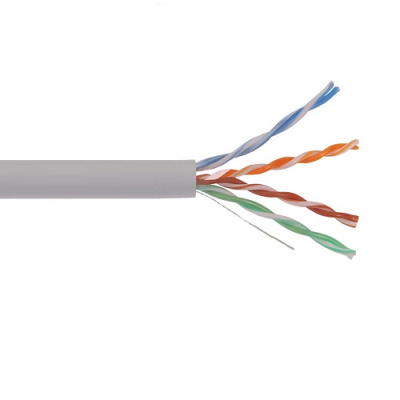 картинка lc1-c5e04-121 itk кабель связи витая пара u/utp, кат.5e 4x2х24awg solid, lszh, 305м, серый