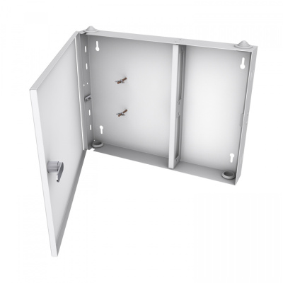 Кросс NTSS оптический настенный, укомплектованный, 12 портов ST/UPC, 62.5/125 мкм (планки, сплайс-кассета, пигтейлы, КДЗС, адаптеры) серый RAL 7035