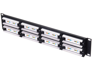 изображениеПатч-панель UTP, 19", 48 портов RJ45, cat.5е, 2U, Dual Type, "L"