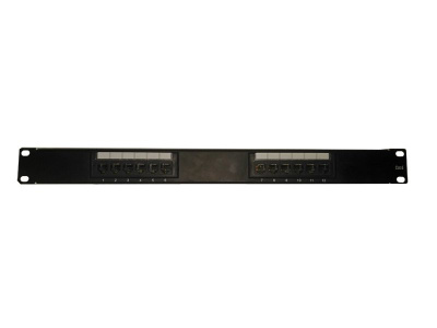 изображениеПатч-панель UTP, 19", 12 портов RJ45, cat.6, 1U, 110 Type, черная "L"