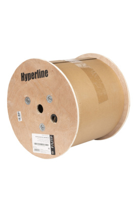 картинка futp4-c5e-s24-out-lszh-bk-500 | кабель ftp  4х2х0.51, кат.5е, внешний, одножильный, черный, lszh, 500м hyperline