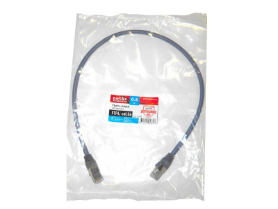Патч-корд FTP4 cat.6a, 0.5м, литой коннектор, фиолетовый, LSZH, Netko CKC